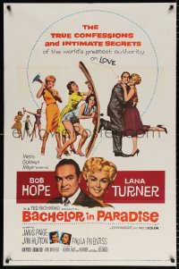 7b111 BACHELOR IN PARADISE 1sh 1961 world's greatest lover Bob Hope romances sexy Lana Turner!