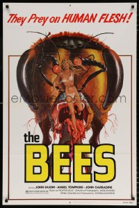 7b133 BEES 1sh 1978 grindhouse Kollar art of woman fleeing giant bee while her clothes fall off!