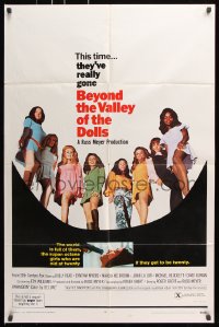 7b143 BEYOND THE VALLEY OF THE DOLLS 1sh 1970 Russ Meyer's girls who are old at twenty, Roger Ebert