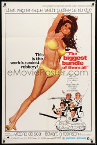 7b151 BIGGEST BUNDLE OF THEM ALL 1sh 1968 sexy art of Raquel Welch in bikini by McGinnis!