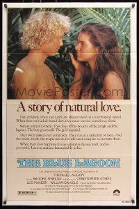 7b171 BLUE LAGOON 1sh 1980 sexy young Brooke Shields & Christopher Atkins!