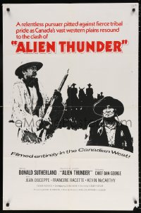 7b059 ALIEN THUNDER Canadian 1sh 1974 cool image of Donald Sutherland in title role as cowboy!