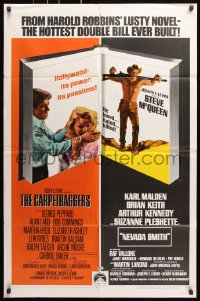 7b202 CARPETBAGGERS/NEVADA SMITH 1sh 1968 Harold Robbins lusty novels are the hottest double bill!