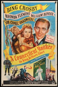 7b226 CONNECTICUT YANKEE IN KING ARTHUR'S COURT 1sh 1949 Bing Crosby, sexy Rhonda Fleming!