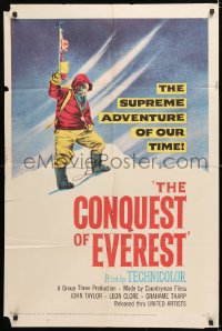 7b228 CONQUEST OF EVEREST 1sh 1953 Sir Edmund Hillary & sherpa Tensig Norgay, roof of the world!