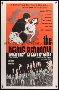 7b273 DEVIL'S BEDROOM 1sh 1964 an outraged small Texas town with torches seeks vengeance!