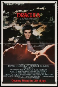 7b304 DRACULA advance 1sh 1979 Bram Stoker, vampire Frank Langella & c/u of sexy Jan Francis!