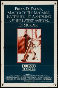 7b307 DRESSED TO KILL 1sh 1980 Brian De Palma shows you the latest fashion of murder, sexy legs!
