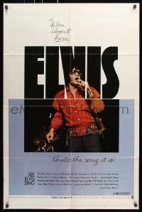 7b319 ELVIS: THAT'S THE WAY IT IS 1sh 1970 great image of Presley singing on stage!