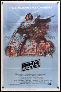 7b323 EMPIRE STRIKES BACK style B NSS style 1sh 1980 George Lucas classic, art by Tom Jung!