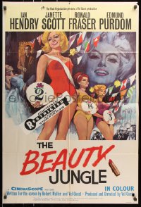 7b230 CONTEST GIRL English 1sh 1966 art of beauty pageant winner Janette Scott in Beauty Jungle!