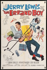 7b329 ERRAND BOY 1sh 1962 Jerry Lewis breaks up Hollywood inside-out & funny-side up!