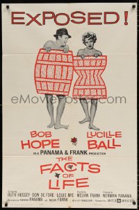 7b338 FACTS OF LIFE 1sh 1961 Bob Hope in his underwear & Lucille Ball undressed!