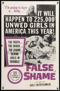7b340 FALSE SHAME 1sh 1964 the shocking shameless story of nice girls who become girls in trouble!
