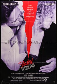 7b347 FATAL ATTRACTION 1sh 1987 Michael Douglas, Glenn Close, a terrifying love story!