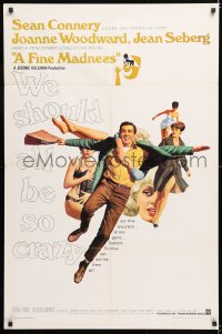 7b353 FINE MADNESS 1sh 1966 Sean Connery can out-fox Joanne Woodward, Jean Seberg & them all!