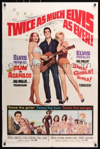 7b380 FUN IN ACAPULCO/GIRLS GIRLS GIRLS 1sh 1967 Elvis Presley with his guitar & sexy babes!