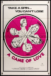 7b386 GAME OF LOVE 1sh 1974 sexy Sheila Stuart sexploitation, take a spin, purple style!