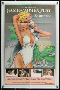 7b387 GAMES WOMEN PLAY 25x38 1sh 1981 & men too, Lesllie Bovee, Samantha Fox, sexy artwork!