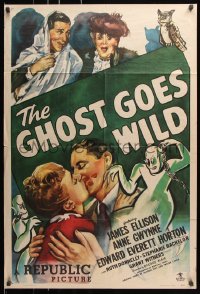 7b398 GHOST GOES WILD 1sh 1947 Edward Everett Horton, James Ellison, haunted house!