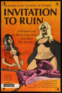 7b509 INVITATION TO RUIN 1sh 1968 x-rated eroticism in the tradition of DeSade!