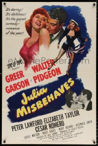 7b557 JULIA MISBEHAVES 1sh 1948 Greer Garson, Walter Pidgeon, Peter Lawford, Elizabeth Taylor
