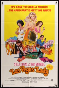 7b576 LAS VEGAS LADY 1sh 1975 sexy art of gambling gangster gals, it's easy to steal a million!