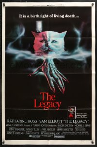 7b582 LEGACY style B 1sh 1979 wild spooky cat artwork, it is a birthright of living death!