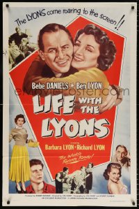 7b587 LIFE WITH THE LYONS 1sh 1954 Bebe Daniels, Ben Lyon, Barbara Lyon, Richard Lyon!
