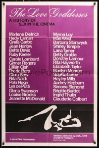 7b609 LOVE GODDESSES 1sh R1974 featuring Hollywood beauties like Lamarr, Hayworth & Greta Garbo!