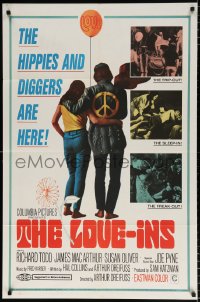 7b620 LOVE-INS 1sh 1967 Richard Todd, James MacArthur, hippies & diggers, sex & drugs, white style!