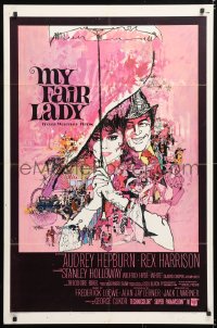 7b685 MY FAIR LADY 1sh 1964 classic Bob Peak art of Audrey Hepburn & Rex Harrison!