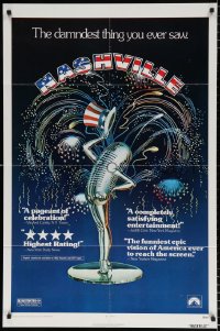7b690 NASHVILLE 1sh 1975 Robert Altman, cool patriotic sexy microphone artwork!