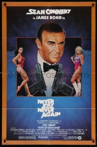 7b698 NEVER SAY NEVER AGAIN 1sh 1983 art of Sean Connery as James Bond 007 by Obrero!