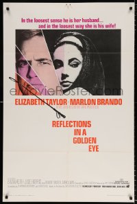 7b782 REFLECTIONS IN A GOLDEN EYE 1sh 1967 John Huston, Liz Taylor, Brando & Keith!