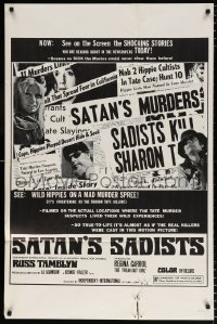 7b810 SATAN'S SADISTS 1sh R1970s Regina Carrol, the shocking stories of today, Sharon Tate murder!