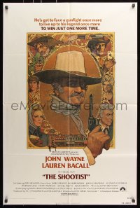 7b834 SHOOTIST 1sh 1976 best Richard Amsel artwork of cowboy John Wayne & cast!