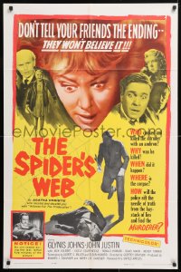 7b852 SPIDER'S WEB 1sh 1961 Glynis Johns, written by Agatha Christie, cool image!