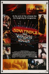 7b858 STAR TREK II 1sh 1982 The Wrath of Khan, Leonard Nimoy, William Shatner, sci-fi sequel!
