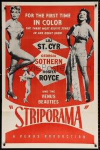 7b871 STRIPORAMA 1sh 1953 exotic strippers Lili St. Cyr, Georgia Sothern & Rosita Royce!