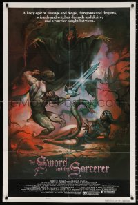 7b894 SWORD & THE SORCERER style B 1sh 1982 dungeons, dragons, cool fantasy art by Peter Andrew Jones!