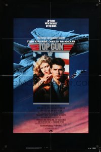 7b930 TOP GUN 1sh 1986 great image of Tom Cruise & Kelly McGillis, Navy fighter jets!