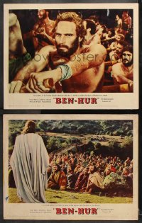 7c766 BEN-HUR 2 LCs 1960 Charlton Heston in ship, Heater as Jesus, William Wyler classic!