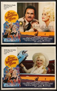 7c767 BEST LITTLE WHOREHOUSE IN TEXAS 2 LCs 1982 Burt Reynolds, Dolly Parton, Goozee border art!