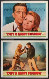 7c783 CAST A GIANT SHADOW 2 LCs 1966 great images of Kirk Douglas, Senta Berger, fight!