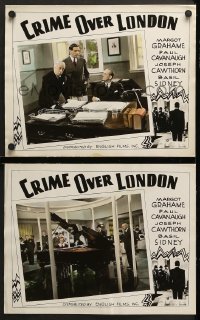 7c791 CRIME OVER LONDON 2 photolobbies R1940s Margot Grahame, Paul Cavanagh, different images!