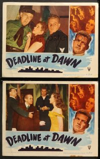 7c795 DEADLINE AT DAWN 2 LCs 1946 Susan Hayward, Joseph Calleia & Jerome Cowan, Cornel Woolrich!