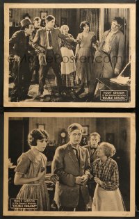 7c801 DOUBLE DEALING 2 LCs 1923 great cowboy western images of Hoot Gibson, Helen Ferguson, rare!