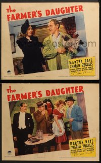 7c807 FARMER'S DAUGHTER 2 LCs 1940 great images of zany Martha Raye & Charlie Ruggles!