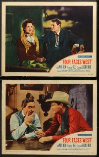 7c813 FOUR FACES WEST 2 LCs 1948 daring desperado Joel McCrea & sexy Frances Dee in the Badlands!